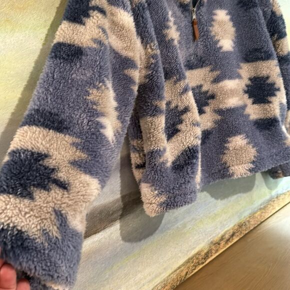 Thread & Supply Boxy cozy Sweatshirt Patterned with quarter zip - Picture 5 of 11